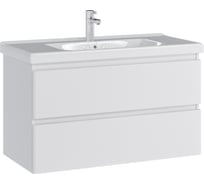 Тумба с раковиной RUVANN STELLO 100 + Гармония 100 в ванную, подвесная Т.STELLO.Э-100П-KIT-GAR