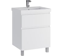 Тумба с раковиной RUVANN STELLO 60 + Грейс 60 в ванную, напольная Т.STELLO.Э-60Н-KIT-GRE