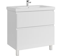 Тумба с раковиной RUVANN STELLO 80 + Гармония 80 в ванную, напольная Т.STELLO.Э-80Н-KIT-GAR
