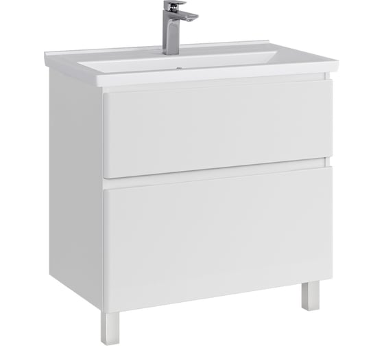 Тумба с раковиной RUVANN STELLO 80 + Фест 80 в ванную, напольная Т.STELLO.Э-80Н-KIT-FES