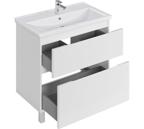 Тумба с раковиной RUVANN STELLO 80 + Фест 80 в ванную, напольная Т.STELLO.Э-80Н-KIT-FES