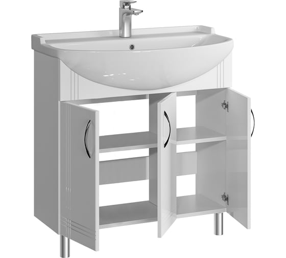 Тумба с раковиной RUVANN NEWA 70 + Амур 70 в ванную, напольная Т.NEWA.П-70НА-KIT-AMU