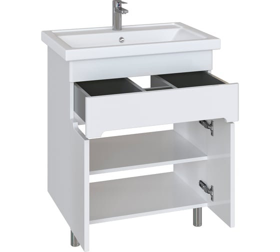 Тумба с раковиной RUVANN NIKA 70 + Фостер 70 в ванную, напольная Т.NIKA.П-70Н-KIT-FOS