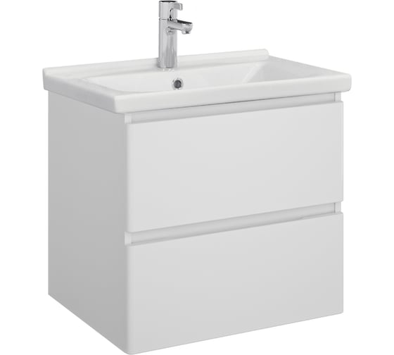 Тумба с раковиной RUVANN STELLO 60 + Миранда 60 в ванную, подвесная Т.STELLO.Э-60П-KIT-MIR