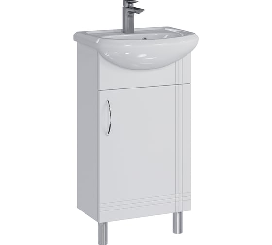 Тумба с раковиной RUVANN NEWA 45 + Элегия 45 в ванную, напольная Т.NEWA.П-45-KIT-ELE