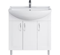 Тумба с раковиной RUVANN NEWA 80 + Амур 80 в ванную, напольная Т.NEWA.П-80НА-KIT-AMU