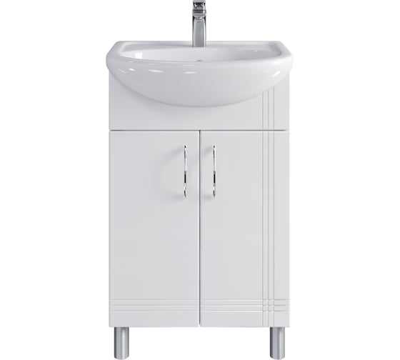 Тумба с раковиной RUVANN NEWA 50 + Элегия 50 в ванную, напольная Т.NEWA.П-50Н-KIT-ELE