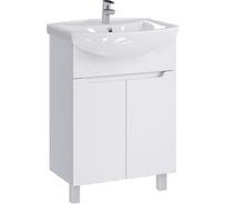 Тумба с раковиной RUVANN LUVA 60 + Грация в ванную, напольная Т.LUVA.П-60Н-KIT-GRA