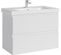 Тумба с раковиной RUVANN STELLO 80 + Гармония 80 в ванную, подвесная Т.STELLO.Э-80П-KIT-GAR
