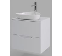 Подвесная тумба с раковиной ORANGE Line 60 см, белый Li-60TuwMDF+B07-500W