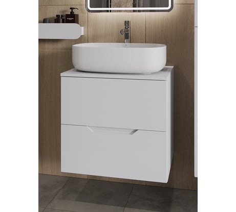 Подвесная тумба с раковиной ORANGE Line 60 см, белый Li-60TuwMDF+B07-540W