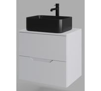 Подвесная тумба с раковиной ORANGE Line 60 см, белый/черный Li-60TuwMDF+B02-460MB