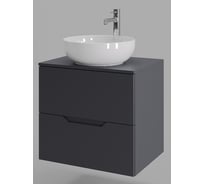 Подвесная тумба с раковиной ORANGE Line 60 см, графит/белый Li-60TugMDF+B07-420W