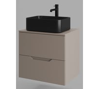 Подвесная тумба с раковиной ORANGE Line 60 см, латте/черный Li-60TuLMDF+B02-460MB