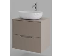 Подвесная тумба с раковиной ORANGE Line 60 см, латте/белый Li-60TuLMDF+B05-480W