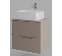 Подвесная тумба с раковиной ORANGE Line 60 см, латте/белый Li-60TuLMDF+B02-460W