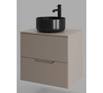 Подвесная тумба с раковиной ORANGE Line 60 см, латте/черный Li-60TuLMDF+B07-345B