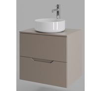 Подвесная тумба с раковиной ORANGE Line 60 см, латте/белый Li-60TuLMDF+B09-360W