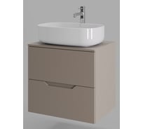 Подвесная тумба с раковиной ORANGE Line 60 см, латте/белый Li-60TuLMDF+B07-540W