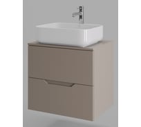 Подвесная тумба с раковиной ORANGE Line 60 см, латте/белый Li-60TuLMDF+B05-500W