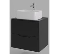 Подвесная тумба с раковиной ORANGE Line 60 см, черный/белый Li-60TubMDF+B02-460W