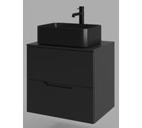 Подвесная тумба с раковиной ORANGE Line 60 см, черный Li-60TubMDF+B02-460MB