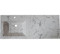 Раковина над стиральной машиной Stella Polar Мадлен 130, левая, белый мрамор SP-00001691