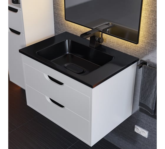 Раковина для ванной uperwood Modul 62x45x12 см, черная глянцевая 29110202339