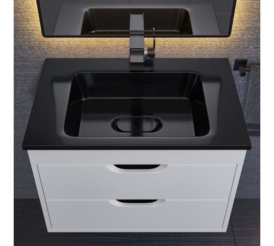 Раковина для ванной uperwood Modul 62x45x12 см, черная глянцевая 29110202339