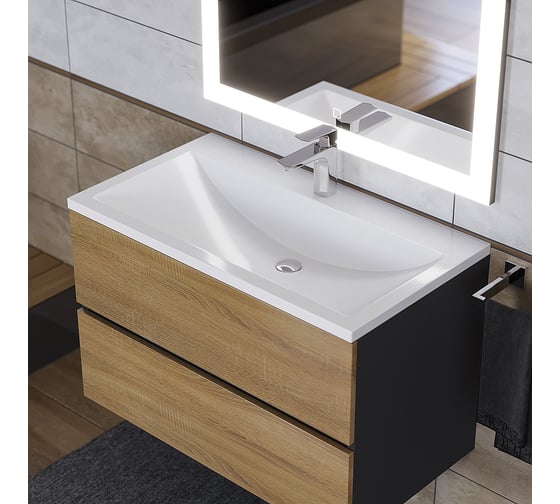 Раковина для ванной uperwood Self 80x45x15 см, белая глянцевая 4538341002