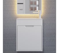 Тумба с раковиной для ванной uperwood Modul 50 см, подвесная, матовая, белая 393020544
