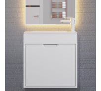 Тумба с раковиной для ванной uperwood Modul 60 см, подвесная, матовая, белая 393020556
