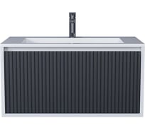 Подвесная тумба с раковиной для ванной uperwood Next Premium 80x45x42 см, белая/графит, 1 ящик 3930205166