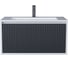 Подвесная тумба с раковиной для ванной uperwood Next Premium 80x45x42 см, белая/графит, 1 ящик 3930205166 1