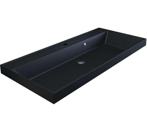 Подвесная тумба с раковиной для ванной uperwood Tanos-Classic Quartz 100x45x55 см, черная/уголь 3930421701