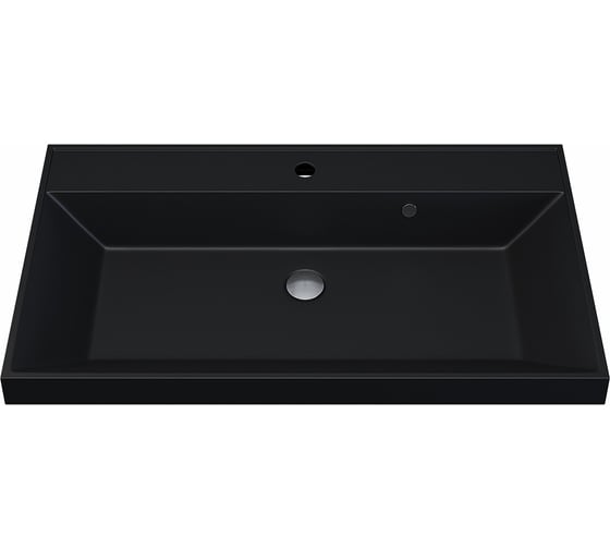 Подвесная тумба с раковиной для ванной uperwood Tanos-Classic Quartz 80x45x55 см, черная/уголь 3930421700