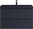 Подвесная тумба с раковиной для ванной uperwood Tanos-Classic Quartz 80x45x55 см, черная/уголь 3930421700 7