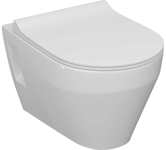 Унитаз консольный Керамин Бари Slim МЛ (функция EASY Flush EASY Clean) с жестким тонким сиденьем Slim с микролифтом CDB00022778