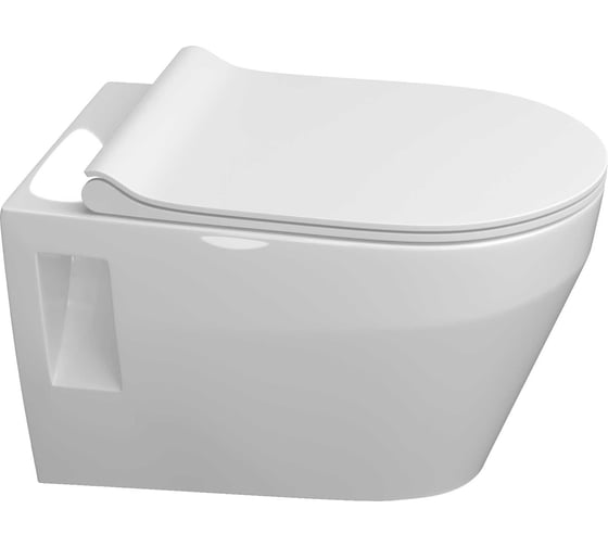 Унитаз консольный Керамин Бари Slim МЛ (функция EASY Flush EASY Clean) с жестким тонким сиденьем Slim с микролифтом CDB00022778