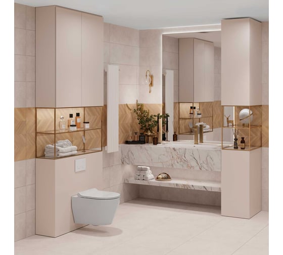 Унитаз консольный Керамин Бари Slim МЛ (функция EASY Flush EASY Clean) с жестким тонким сиденьем Slim с микролифтом CDB00022778