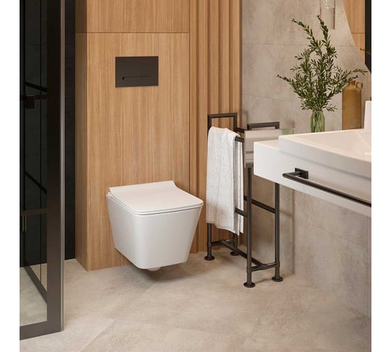 Унитаз консольный Керамин Тобаго R МЛ Slim (функция EASY Flush EASY Clean) с жестким тонким сиденьем Slim с микролифтом CDB00027033
