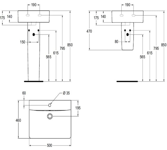 Умывальник Ideal Standard E788401 CONNECT CUBE 50 см 00041494