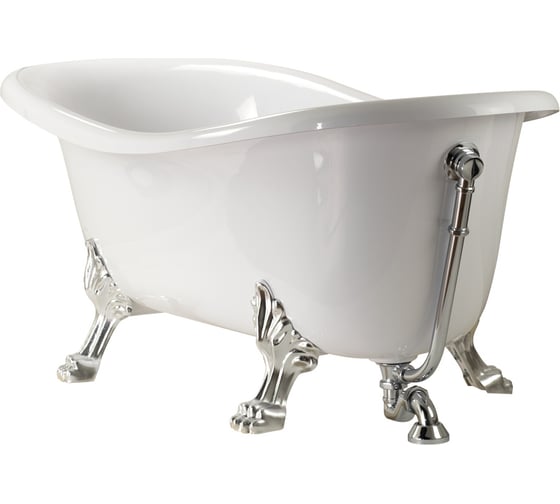 Ванна VERAGIO "MARKIZA" 185x82xH75 см, на лапах LEONE STANDART, белая, слив/перелив хром VR.GMN-5410.CR