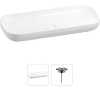 Раковина для ванной Wellsee Croquis в наборе 2 в 1: овальная раковина; выпуск в цвете хром 202011592