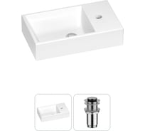Раковина для ванной Wellsee WC Area в наборе 2 в 1: подвесная/накладная раковина; донный клапан без перелива в цвете хром 202011459