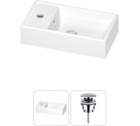 Раковина для ванной Wellsee WC Area в наборе 2 в 1: подвесная/накладная раковина; универсальный донный клапан в цвете хром 202011559