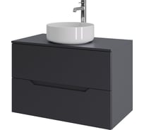 Подвесная тумба с раковиной ORANGE Line 80 см, графит/белый Li-80TugMDF+B09-360W