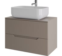 Подвесная тумба с раковиной ORANGE Line 80 см, латте/белый Li-80TuLMDF+B03-600W