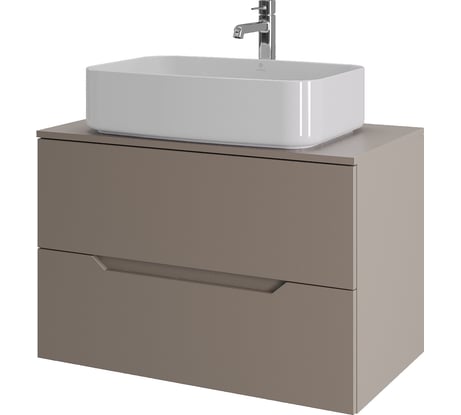 Подвесная тумба с раковиной ORANGE Line 80 см, латте/белый Li-80TuLMDF+B07-600W