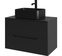 Подвесная тумба с раковиной ORANGE Line 80 см, черный Li-80TubMDF+B02-460MB